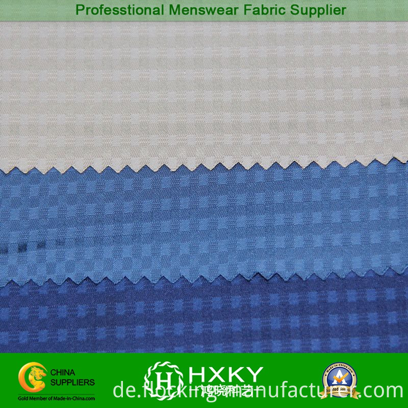 Memory Compound Poly Fabric with Checked Dobby for Garment